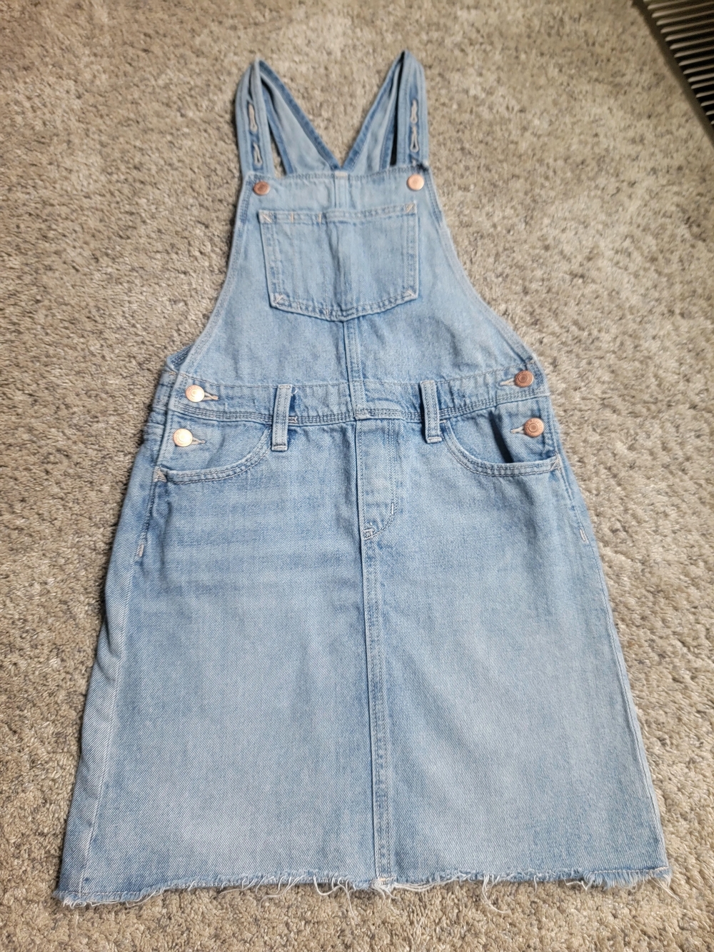 Old Navy Light Blue Denim Overall Skirt Size Large 10-12